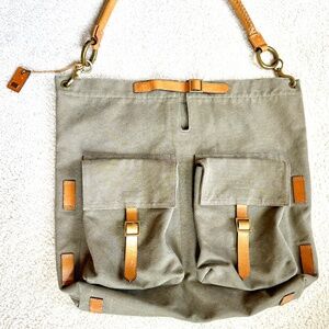 Gucci Spring 2003 Canvas Leather Shoulder Bag Vintage
